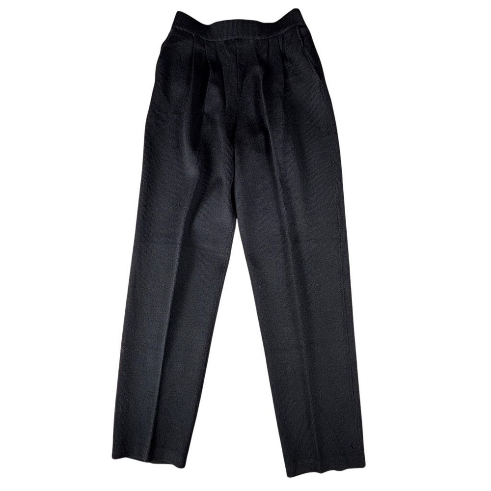 St. John‎ Collection Black Knit Pull-On Straight Leg Pants Womens Size 4